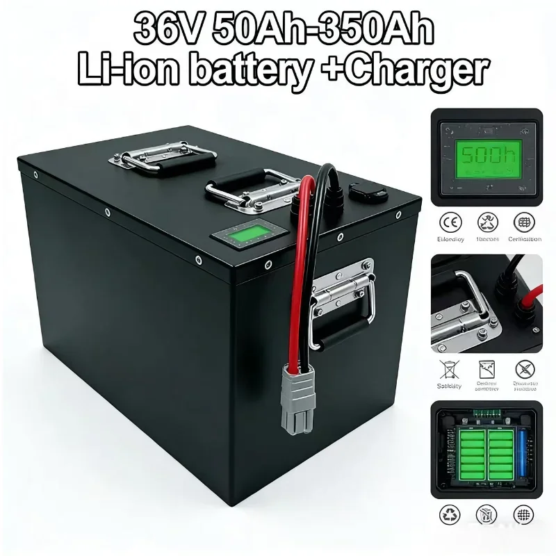 

36V 50Ah-350Ah High C Rate Li-ion Battery | Deep Cycle + Fast Charging Rechargeable Lithium Battery with BMS for Golf Carts & So