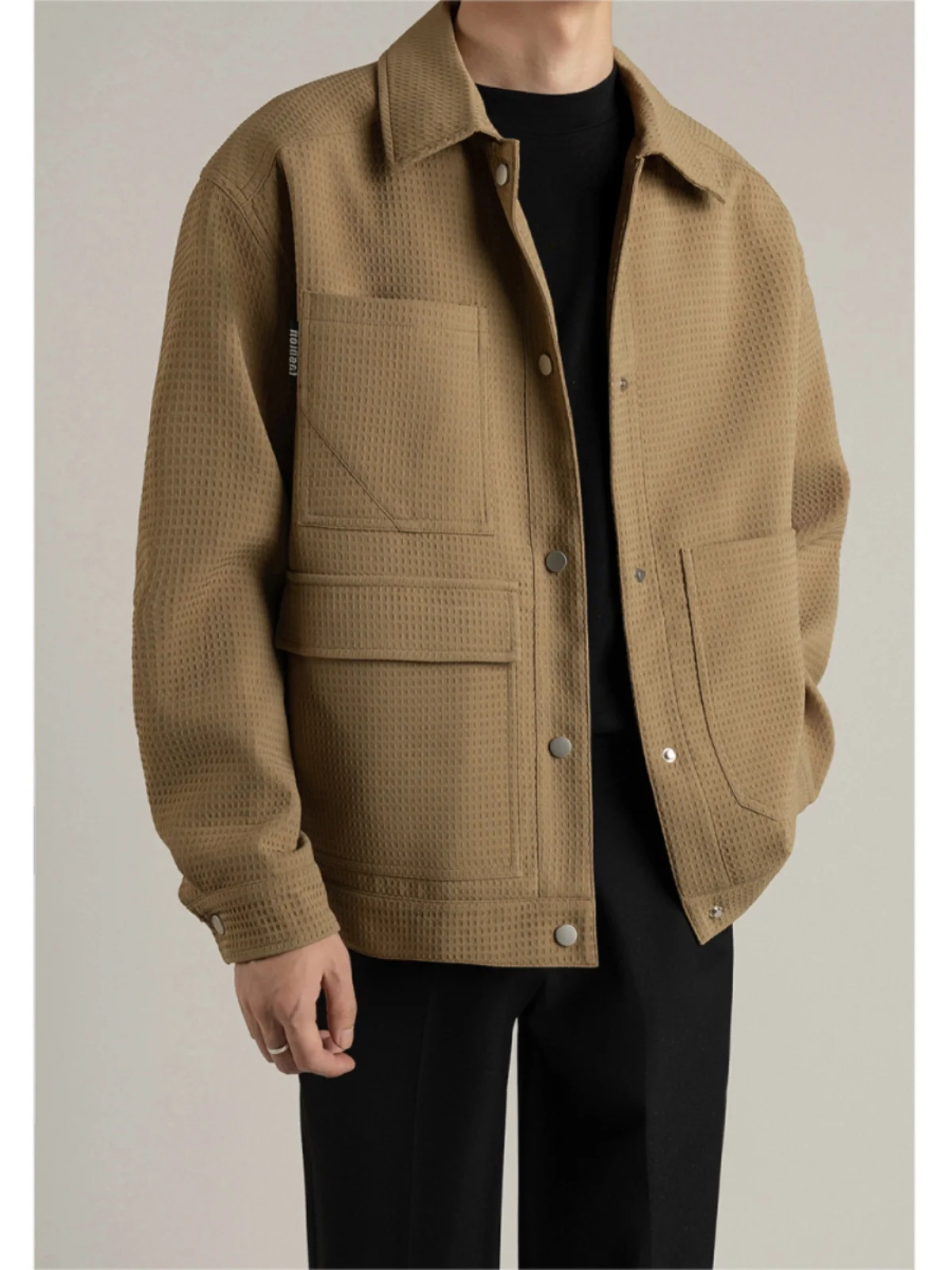 

Весенне-осенняя повседневная свободная мужская рабочая куртка в корейском стиле, легкая, премиум-класса, свободного кроя