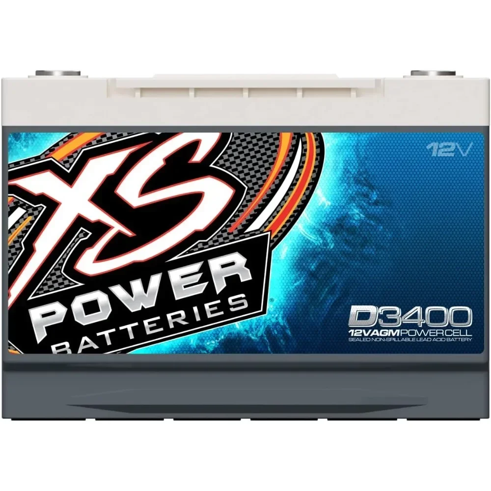 home.XS Power D3400 XS Series 12V 3,300 Amp AGM بطارية عالية الإخراج مع مسمار طرفي M6