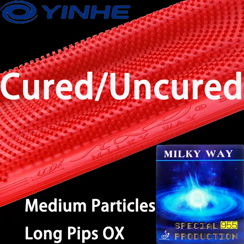 Cured/Uncured Table Tennis Rubber YINHE 955 MILKY WAY Long Pips OX Medium Particles Weird Ping Pong Rubbers Without Sponge