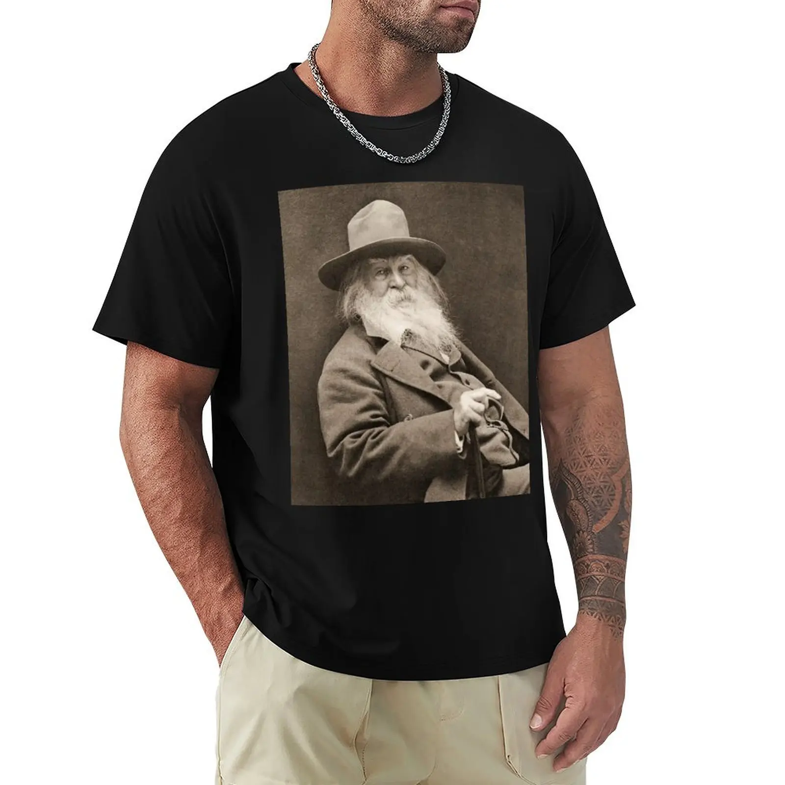 Walt Whitman T-Shirt man t shirt cotton high quality T-Shirt