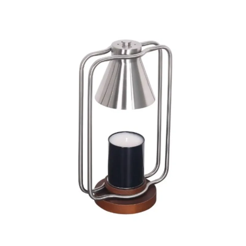 Melting wax lamp, aromatherapy fragrance, dimmable Christmas birthday gift, stainless steel medieval bedroom bedside table lamp