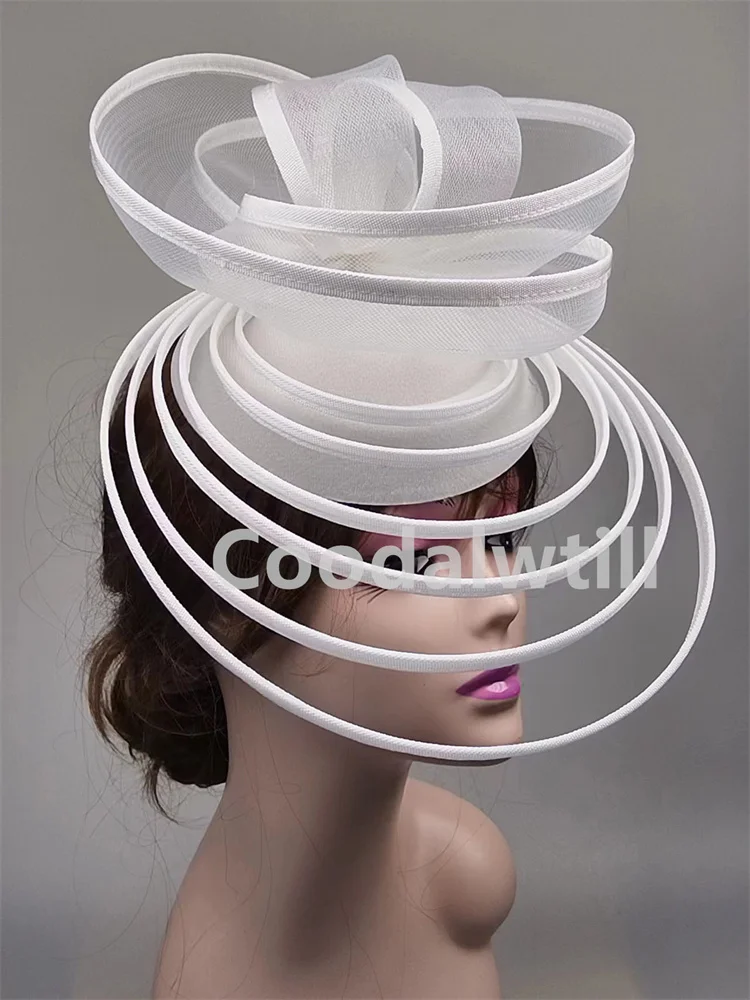 New Elegant Fascinator Hat Women Formal Dress Wedding Headpiece Hair Clip Ladies Church Occasion Mesh Pillbox Cap With Headband