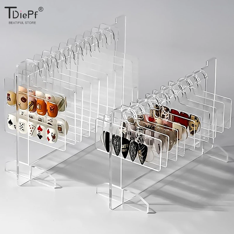 1PCS Acrylic Ins Transparent Acrylic Hook Style Nail Art Display Rack Board Gel Color Works Sample Exhibition Tools