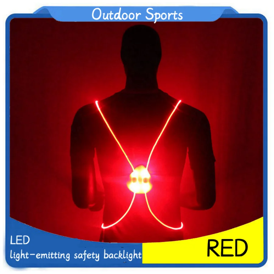 Cyrusher-Reflective Undershirt Lights, Mountain Bike Riding Lights, LED Fiber Optic, Light-Emitting, Safety, Travel