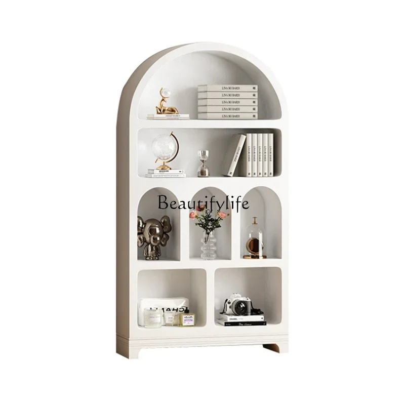 

FG44Nordic Minimalist Modern Cave Cabinet White Arch Storage Display Cream Style Display