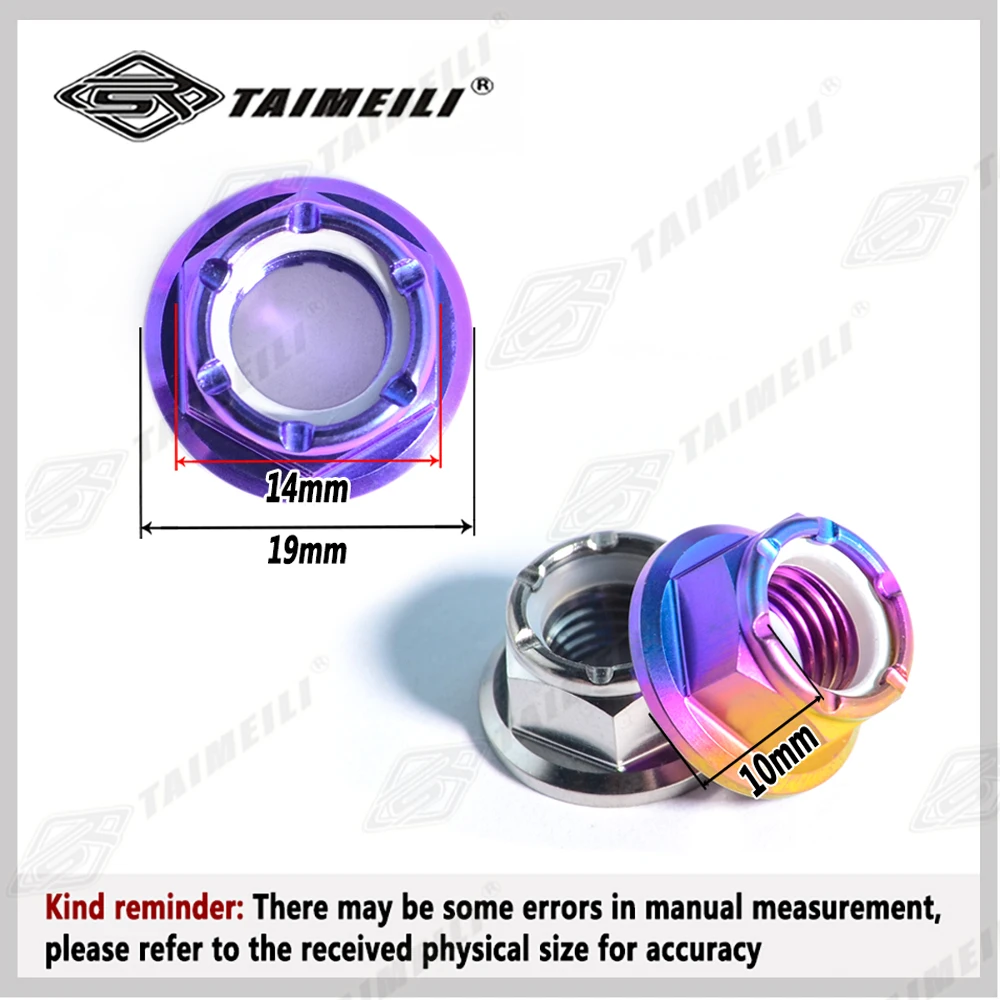 Titanium Alloy Flange Nylon Lock Nut M10p1.25 Motorcycle Chain Nut Kawasaki Chain Nut 5pcs/6pcs