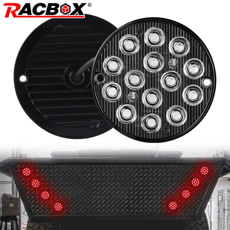 Round Alumínio LED Tail Light, Fso Flash Lights, Truck Side Strobe Lights, Lâmpada de advertência de emergência para carro, Auto Trailer, 3 ", 2Pcs