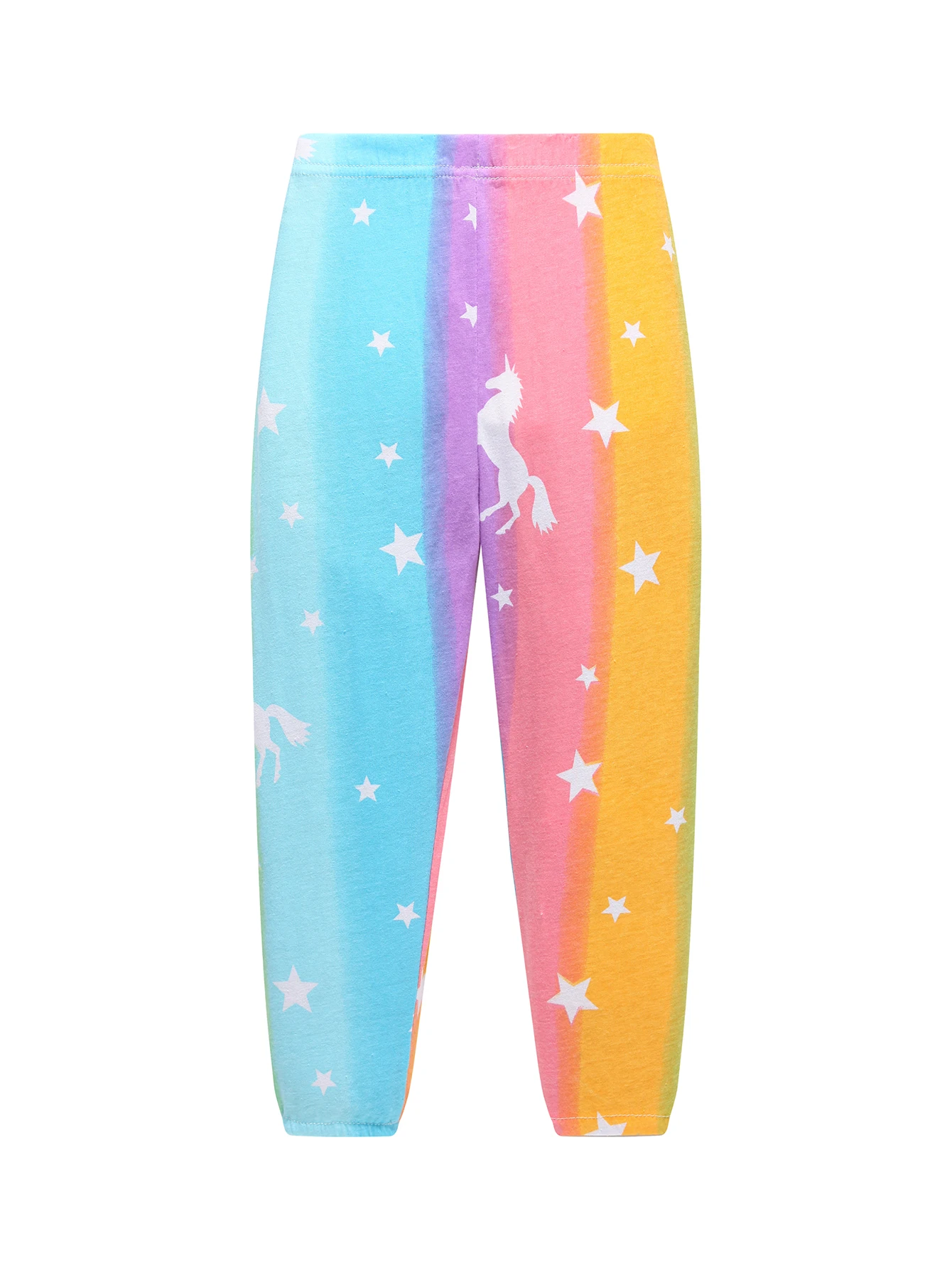 Kinderkleidung Frühling und Herbst Langarm Lange Hosen Unterwäsche-Set Pyjama-Set Mädchen Buntes Einhorn Hauskleidung-Set – Detail 7