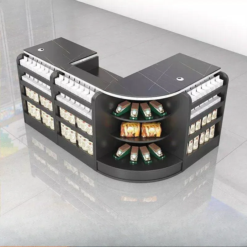 Checkout page Tobacco and wine cabinet combined display cabinet integrated corner bar counter store small supermarket counter