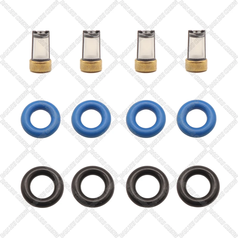 

4 set Fuel Injector Service Repair Kit Filters Orings Seals Grommets for 02-06 Mercury 40HP-60HP Outboard 2-Stroke 25335288