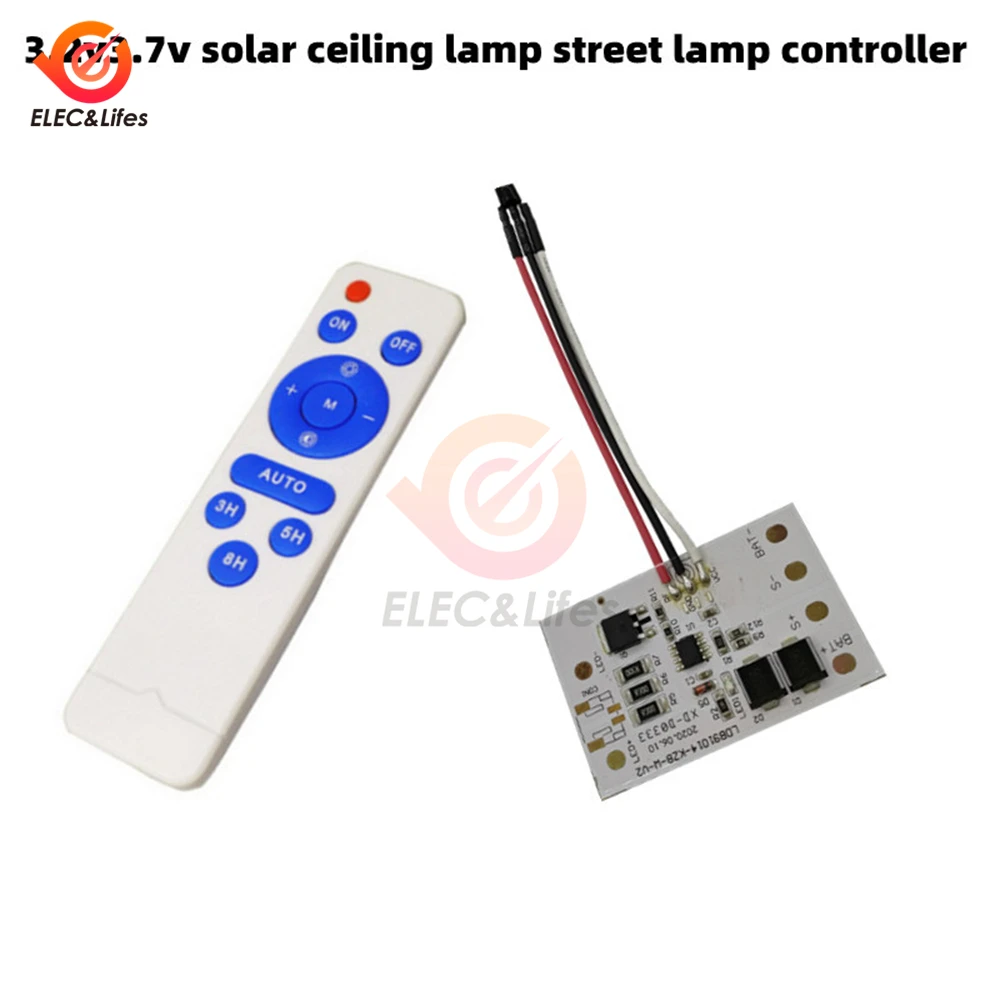 3.2V 3.7V Solar Charging LED Ceiling Light Circuit Board Controller Driver Board With Remote Control+Light Control Timing Integr