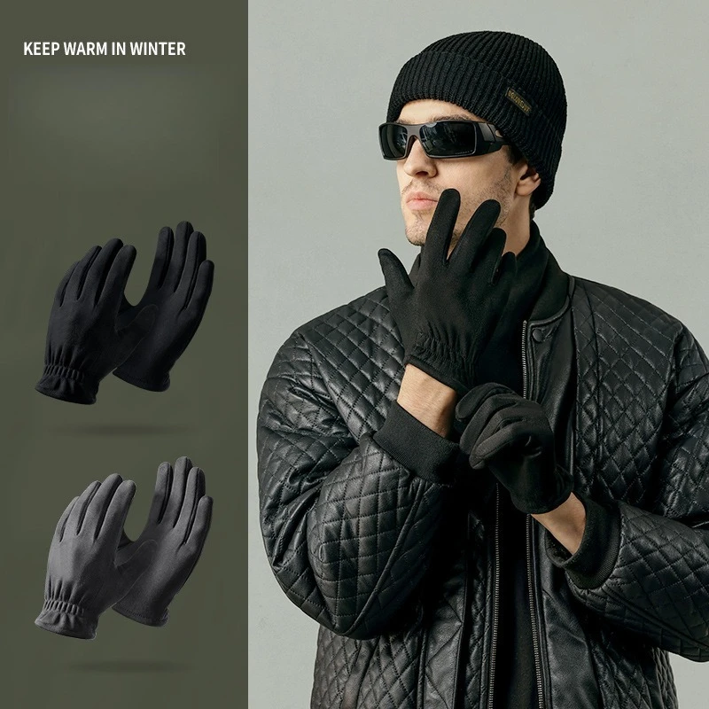Men Windproof Gloves for Autumn and Winter Fashionable and Warm Gloves and Outdoor Cycling Cold Proof Gloves