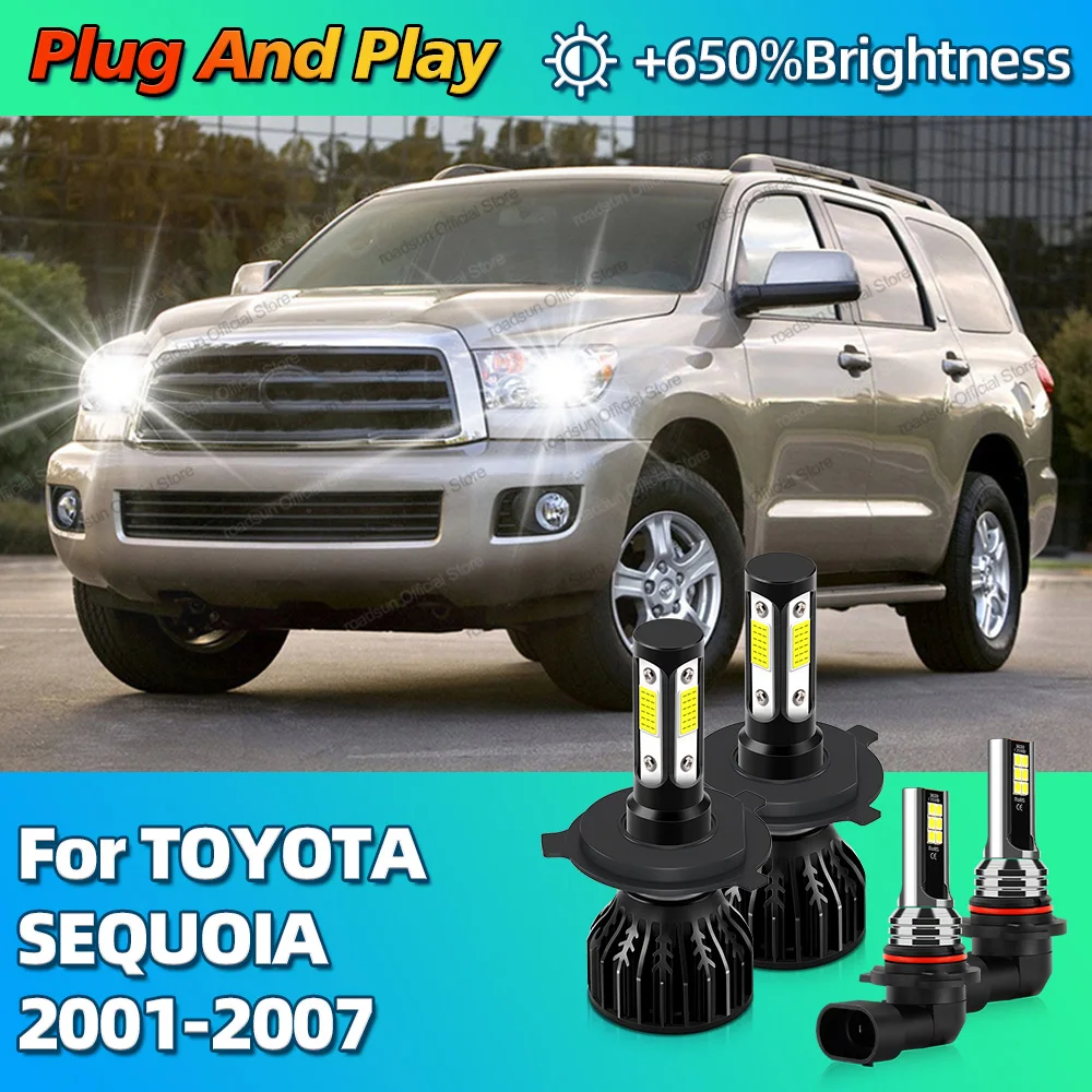 2/4Pcs 30000LM LED Headlight H4 Car Bulbs HB4 Fog Light Lamp Canbus For TOYOTA SEQUOIA 2001 2002 2003 2004 2005 2006 2007