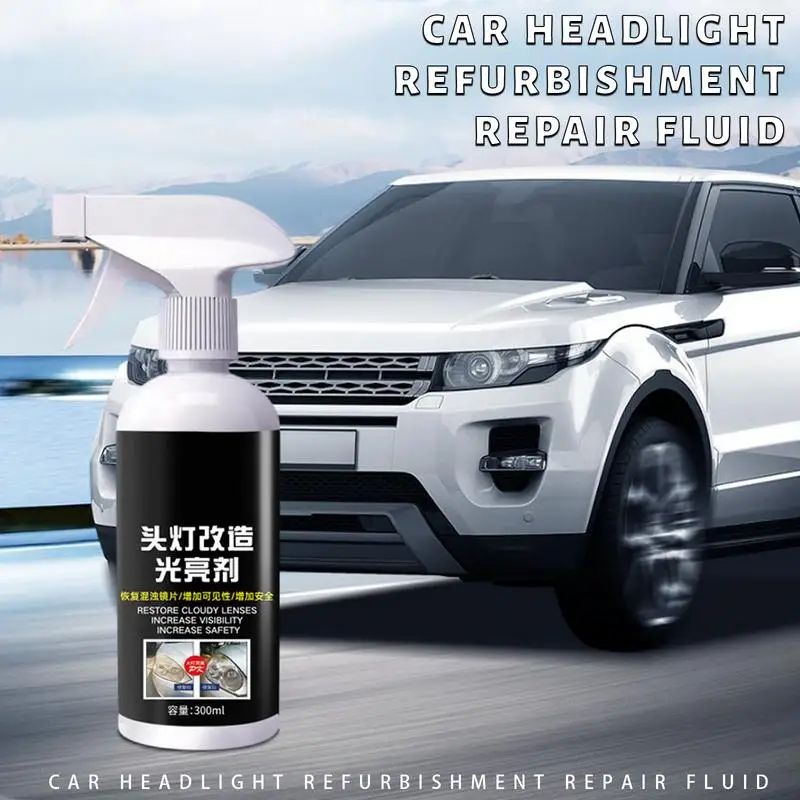 Car Headlight Cleaner Headlight Lens Restoration Spray 300ml Headlight Polish Spray For Instantly Remove Oxidation Dirt & Haze