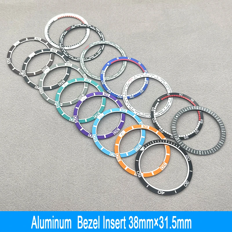 

38mm*31.5mm Flat Aluminum Bezel Insert Fits Seiko SKX007 SKX009 SRPD NH35 NH36 Watch Case Mens Watch Ring Parts