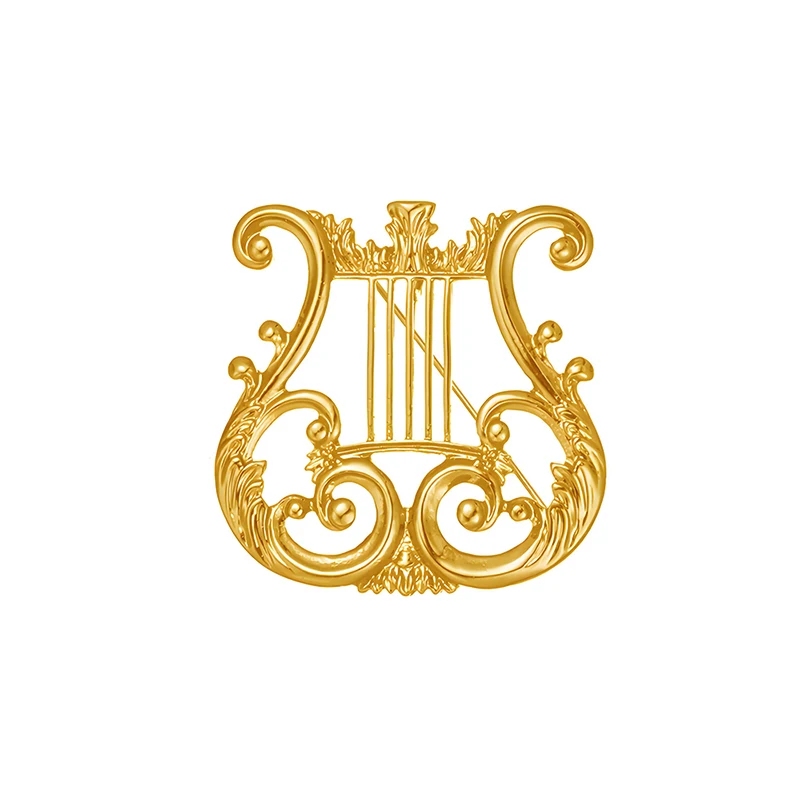 

Elegant Brooches for Women And Men Vintage Medieval Ancient Greek Lyre Harp Design Matt Gold Plated Brooch Pin Coats Accessories