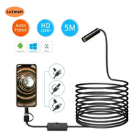 Auto Focus HD1944P 5MP Endoscope Camera Android Type-C 4 Led Mini Sewer Inspection Camera 12mm Endoscopy Usb Borescope 1-5m