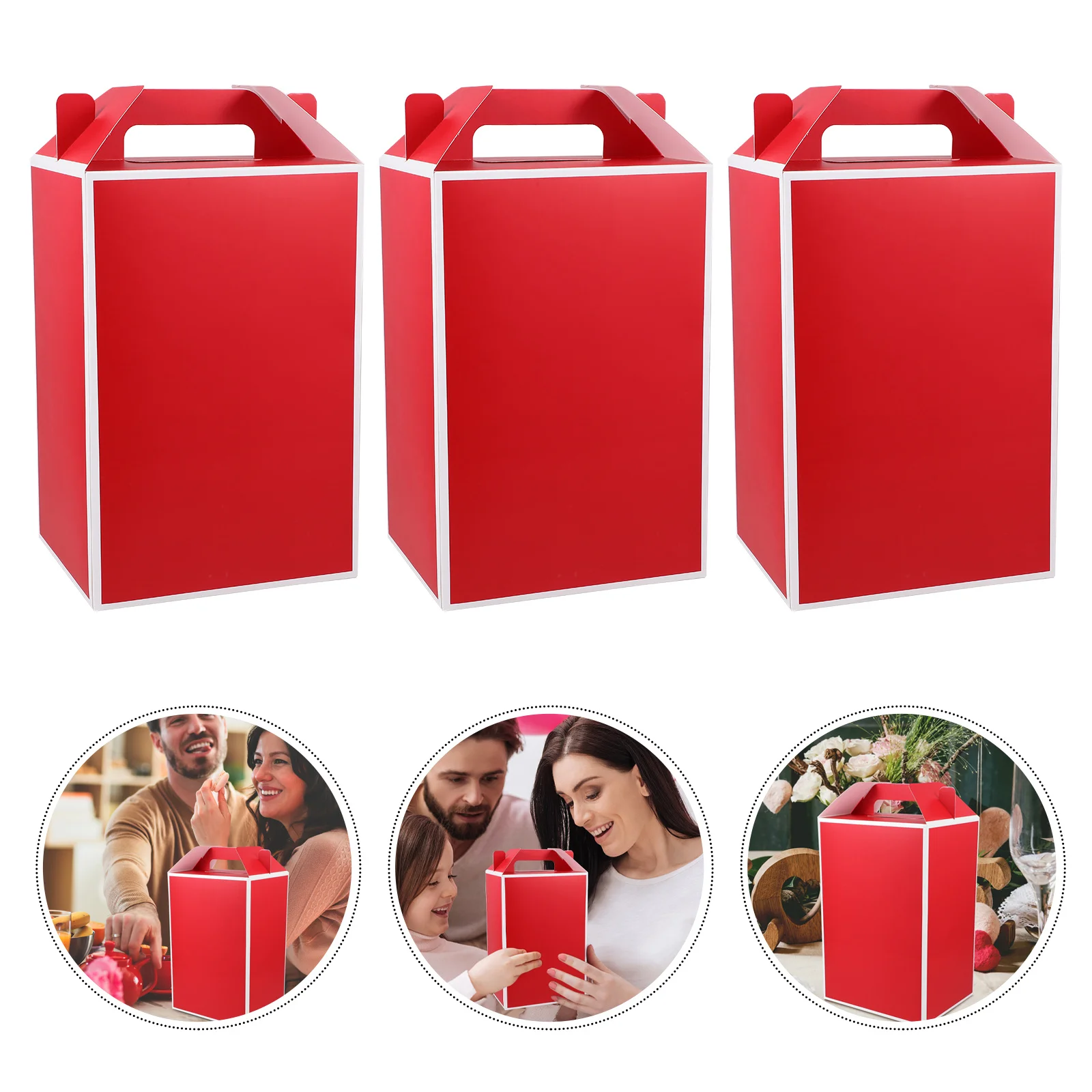 

10Pcs Gift Boxes Transparent Window Candy Box Durable Packaging for Birthdays Weddings Christmas Festive Design Multifunctional