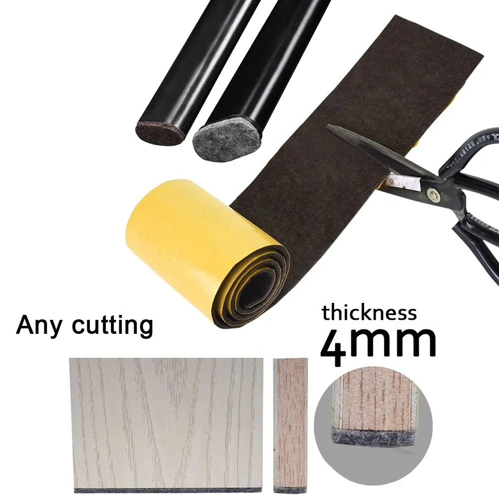 2/2.5/3/4/5cm Self-Adhesive Furniture Leg Felt Pads Anti-slip Mat Wear-resisting Floor Protector