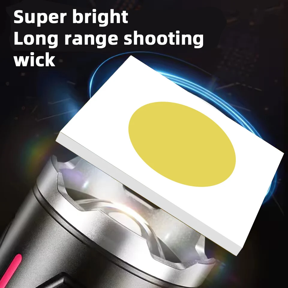 High Power LED Flashlight Strong Light Spotlight Long Range USB Rechargeable Tactical Torch Zoom Outdoor Waterproof Camping Ligh