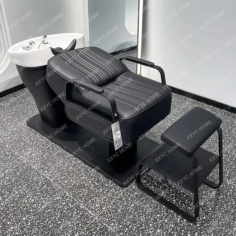 سرير شامبو لصالون الشعر، صالون شعر بسيط، حوض عميق من السيراميك الخاص بنصف سرير دافق #6