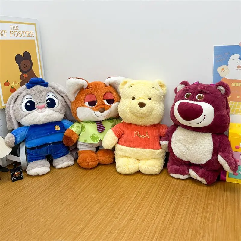 Nouveau dessin animé 3D Judy Nick fraise ours Winnie peluche jouet sac à dos grande capacité mignon Animal Cosplay sac fille cadeau créatif