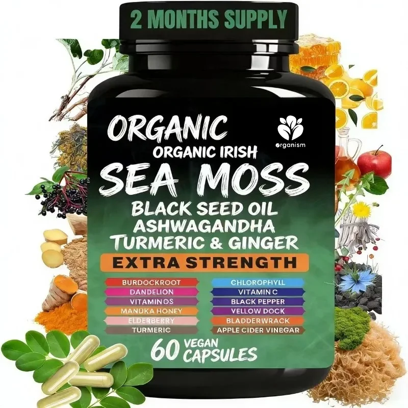 seaweed, black seed oil, turmeric, ginger, swordfish, burdock, vitamins, elderberry, manuka honey, dandelion apple cider vinegar