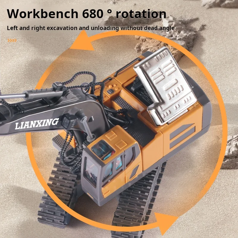 1: 20 Remote-Controlled Electric Construction Vehicle, 11 Channel Simulation Excavator, Dump Truck, Toy, Children's Birthday