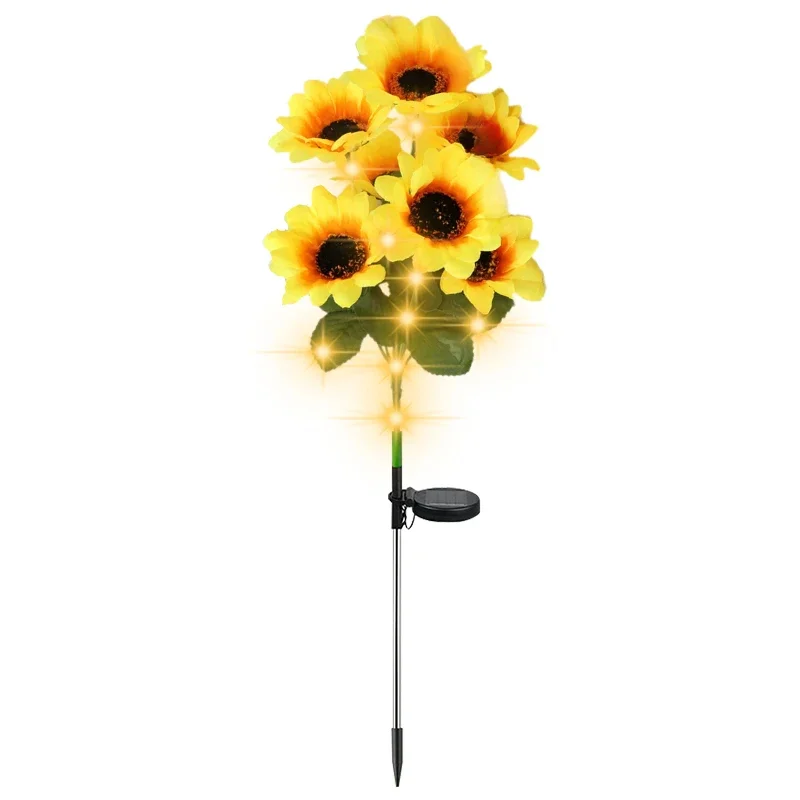7 Heads LED Solar Simulation Sunflower Light Garden Yard Lawn Night Lights Landscape Lamp Home Decoration Christmas Flower Light