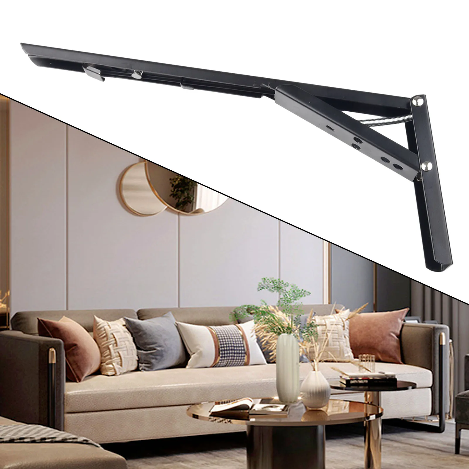 Folding Partition Bracket Etrack Accessories For Work Bench Collapsible DIY Heavy Duty Shelf Hinge Triangular Folding Separator