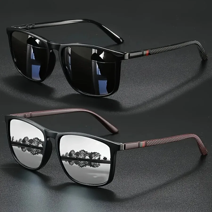 MJYIWANG 2PCS Retro Square Futuristic Sunglasses Unisex Suitable For Driving Vacation Outdoor Cycling and Other Year-Round Gifts image 4