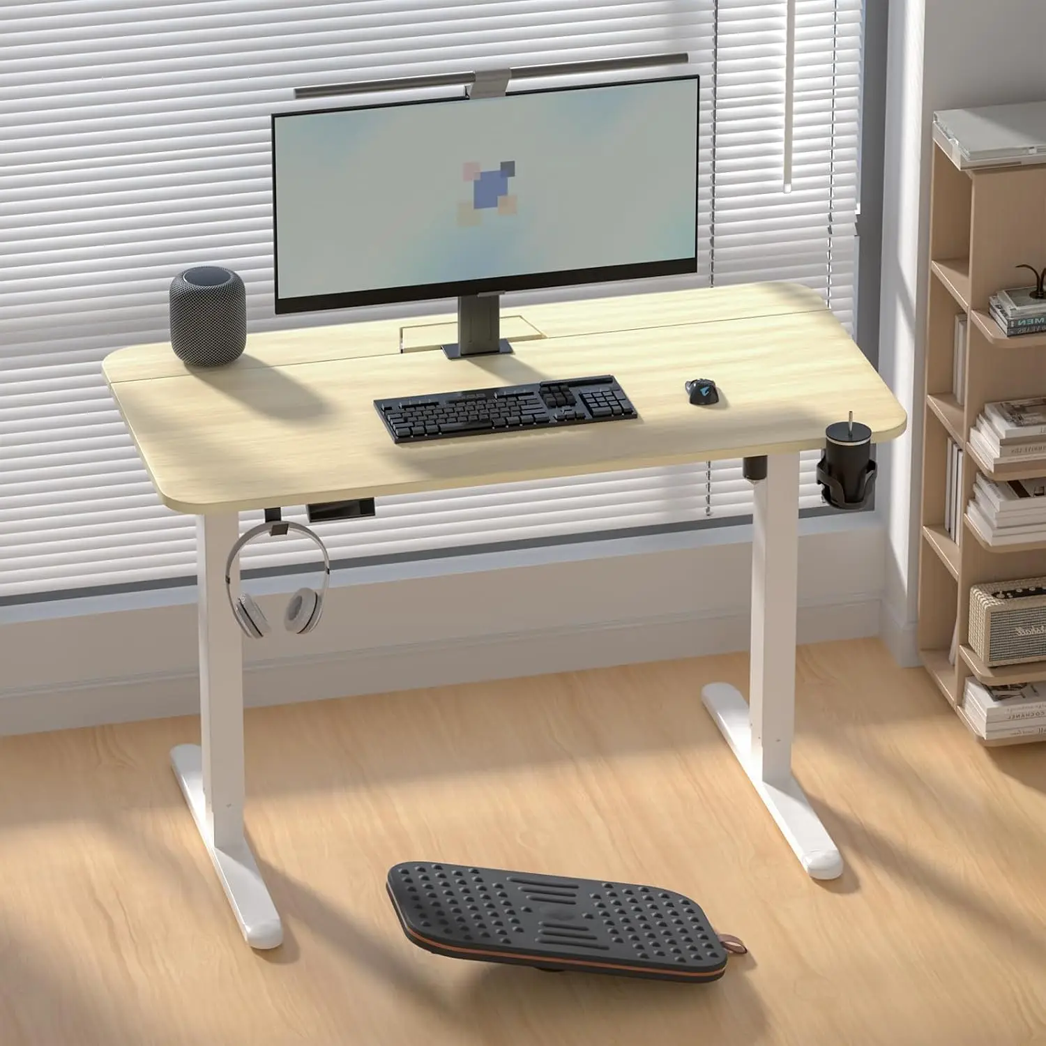 Standing Desk Hidden Cable Management 48x24 Lightwood, Customized