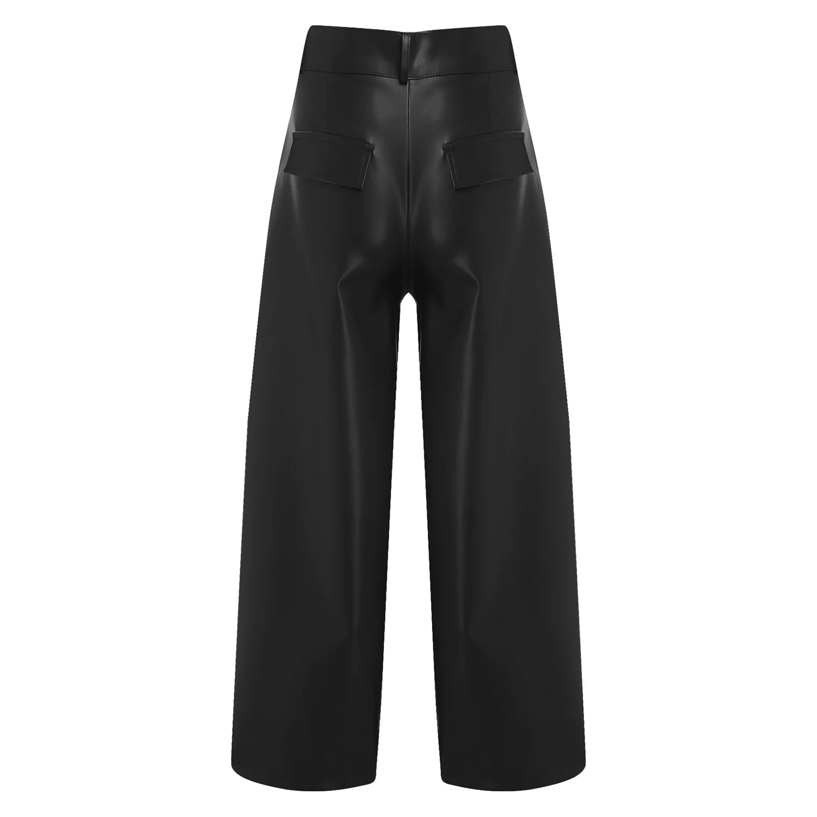 Stylish Matte Pleather Pants for Men Relaxed Fit Straight Leg Design with Functional Pockets Perfect for Club And Party