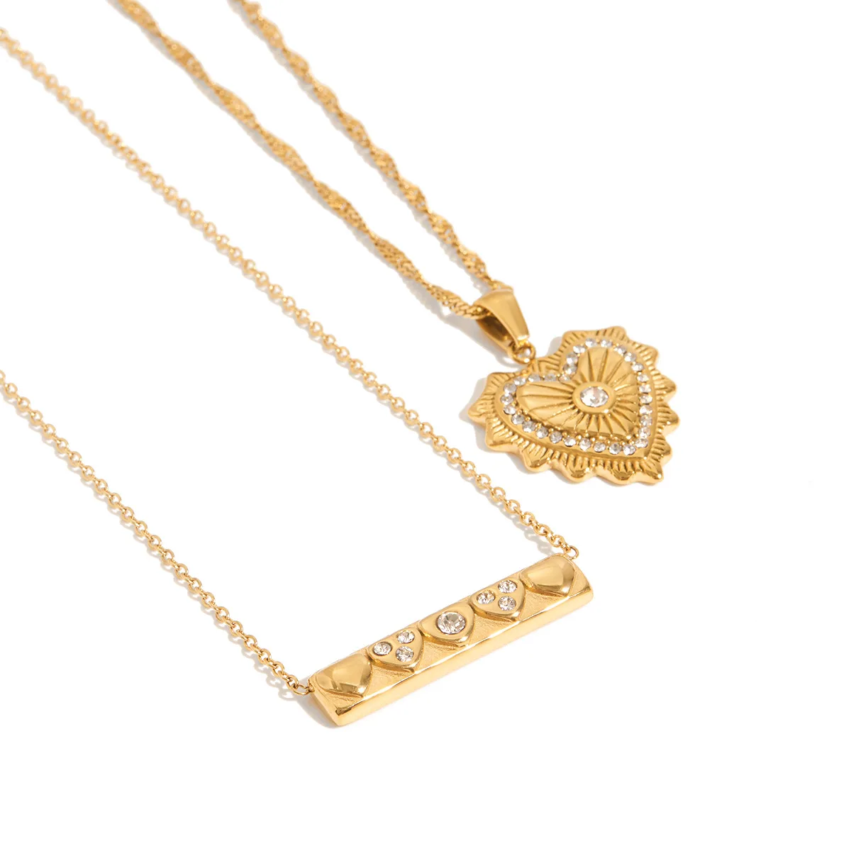 18K Gold Plated Dainty Layered Pearl Necklace,Waterproof Non-Fading Tarnish Free Stainless Steel,Minimalist Clean Girl