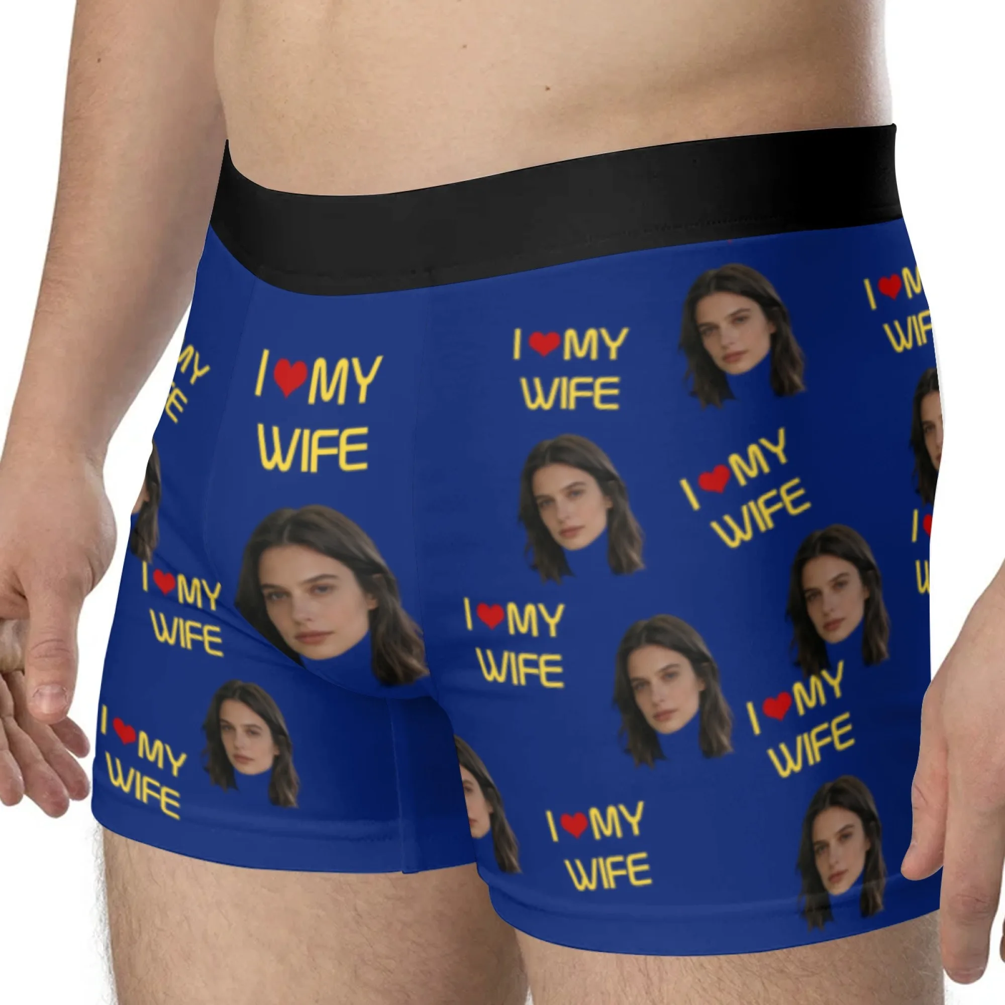 Customized personalized facial photos men's long underwear Valentine's Day gift underwear breathable and comfortable