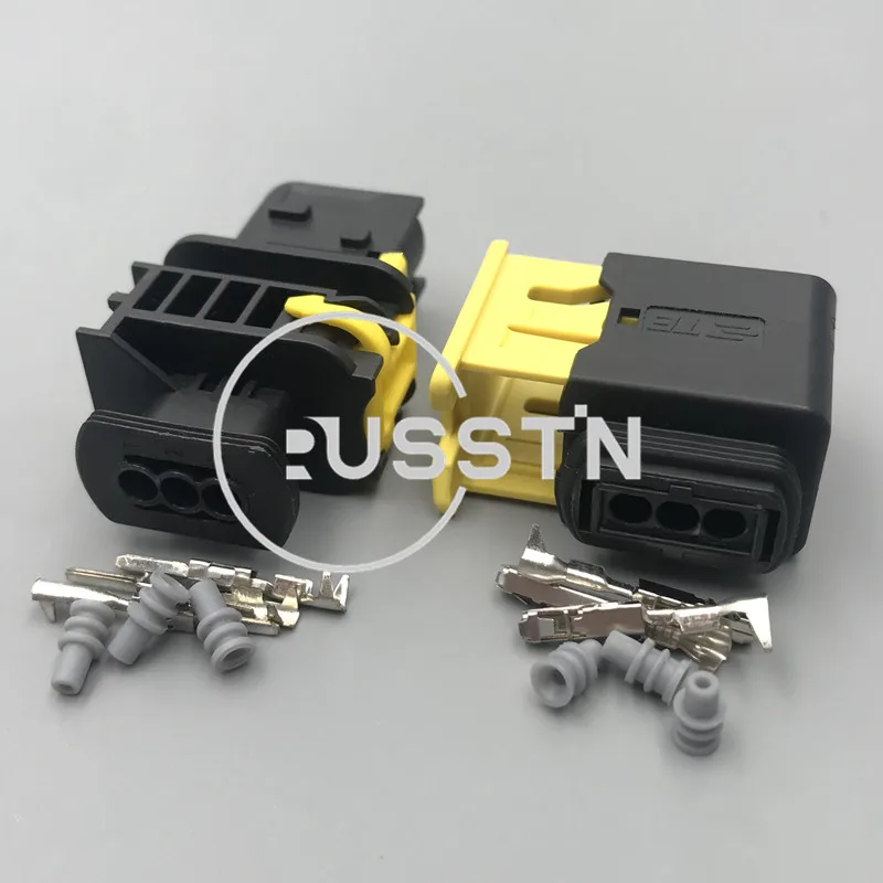 1 Set 3 Pin Waterproof Male Female Plugs Automotive Connector AC Assembly For Benz BMW 1-1418448-1 1-1670730-1