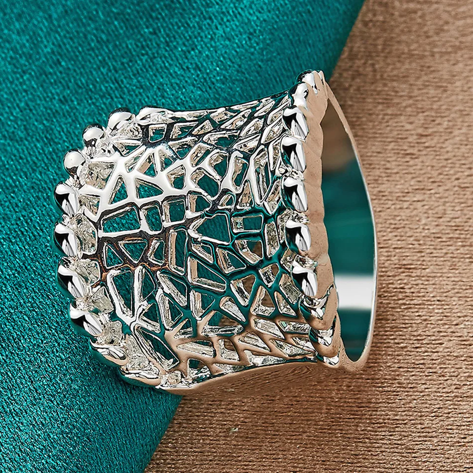 URMYLADY 925er Sterlingsilber, konkav, hohl, 7–10 # Ring für Frauen, Hochzeit, Party, modischer Charm-Schmuck – Detail 3