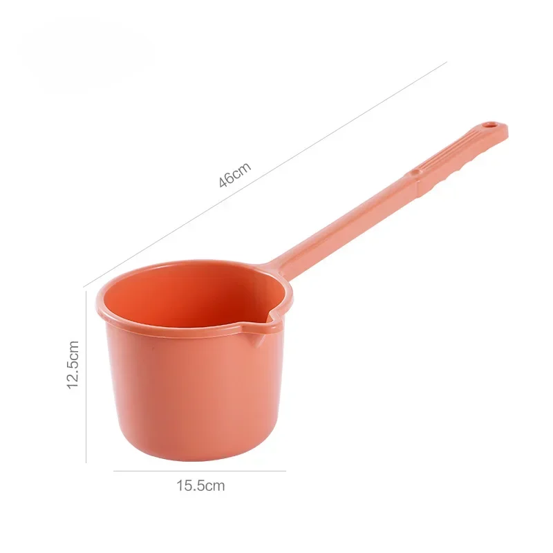 Long Handle Kitchen Plastic Water Scoops Anti-drop Durable Large Vegetable Fruit Washing Ladle Baby Bath Shampoo Water Spoons