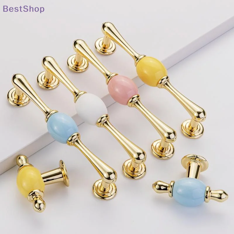 

Современная цветная керамическая мебельная ручка, золотые ручки для шкафа, дверная ручка для шкафа, туалетный столик и фурнитура для выдвижного ящика