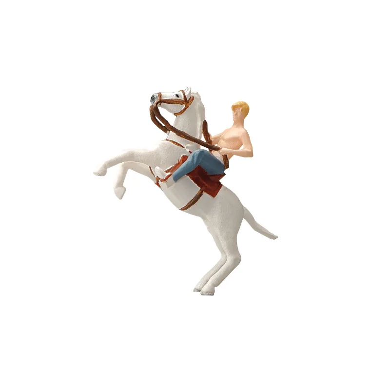 Handgemachte 3D Harz 1:64 Reiter Actionfiguren Miniatur Modell Sand Tisch Szene Ornament Zubehör Fotografie Requisiten Spielzeug