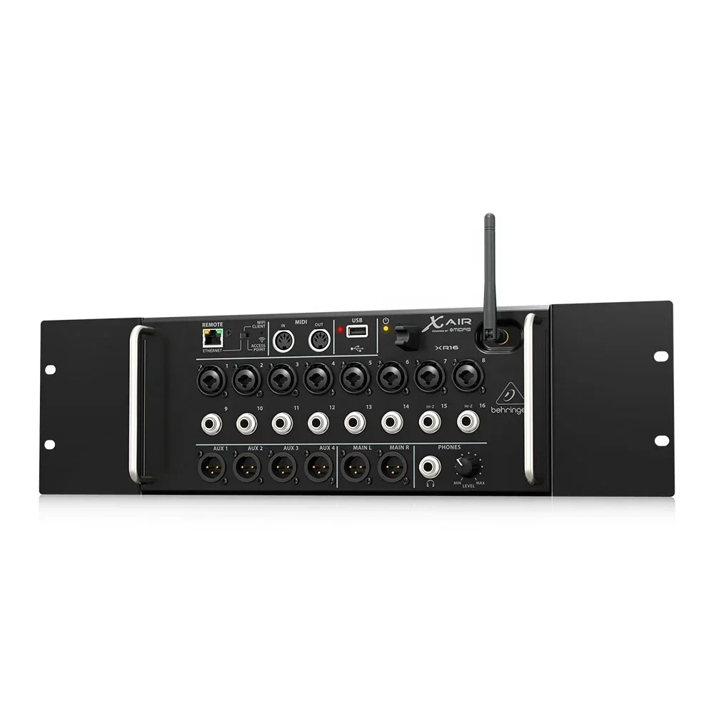 

Behringer X Air XR16 16-канальный цифровой микшер с дистанционным управлением через встроенный маршрутизатор с Wi-Fi и Ethernet
