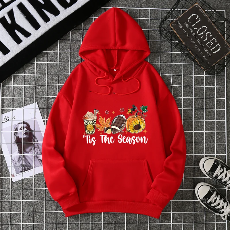 2025 Halloween FoodPprints hHoodies Women's Casual Sweatshirt Spring Autumn None Placket New In Hoodies Sweatshirts Women Coat