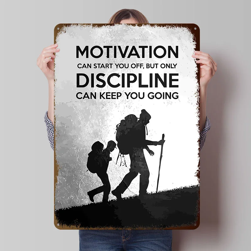 Motivations- und Disziplin-Poster, personalisierte Vintage-Metallschilder, Wandkunst, Retro-Blechschild für Schlafzimmerdekorationen, Wanddeko, Haus