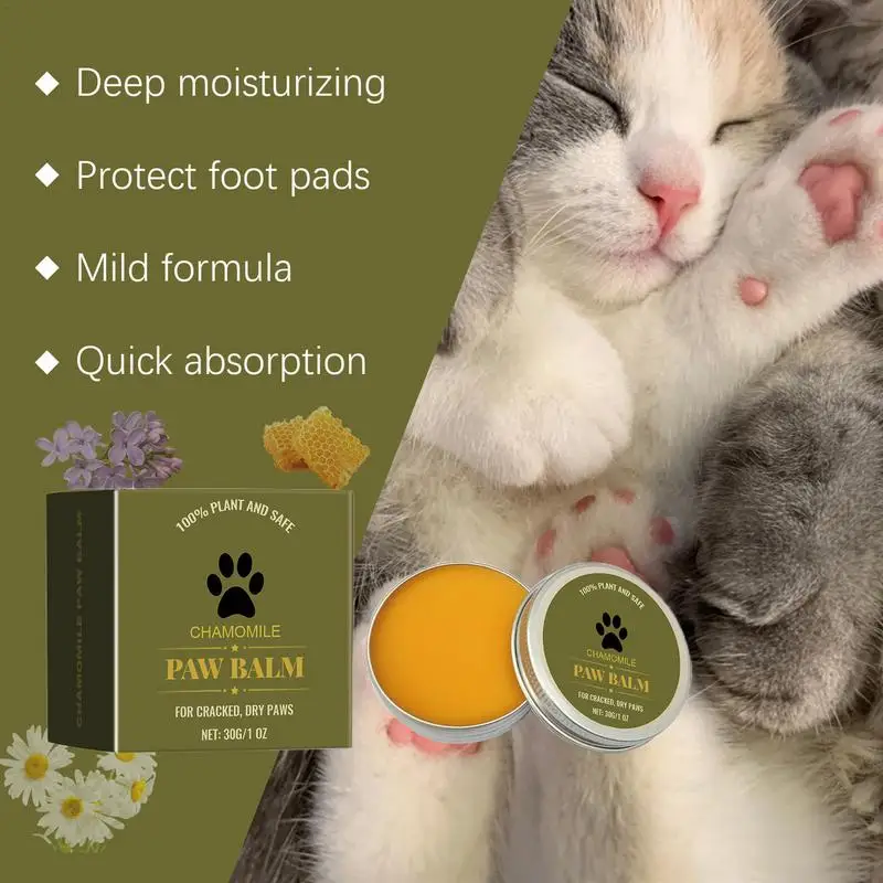 Paw Pad Balm Paw Moisturizer For Cracked Paws 30g Dog Paw Protection For Hot Pavement Dogs Paw Protectors Paw Pad Lotion