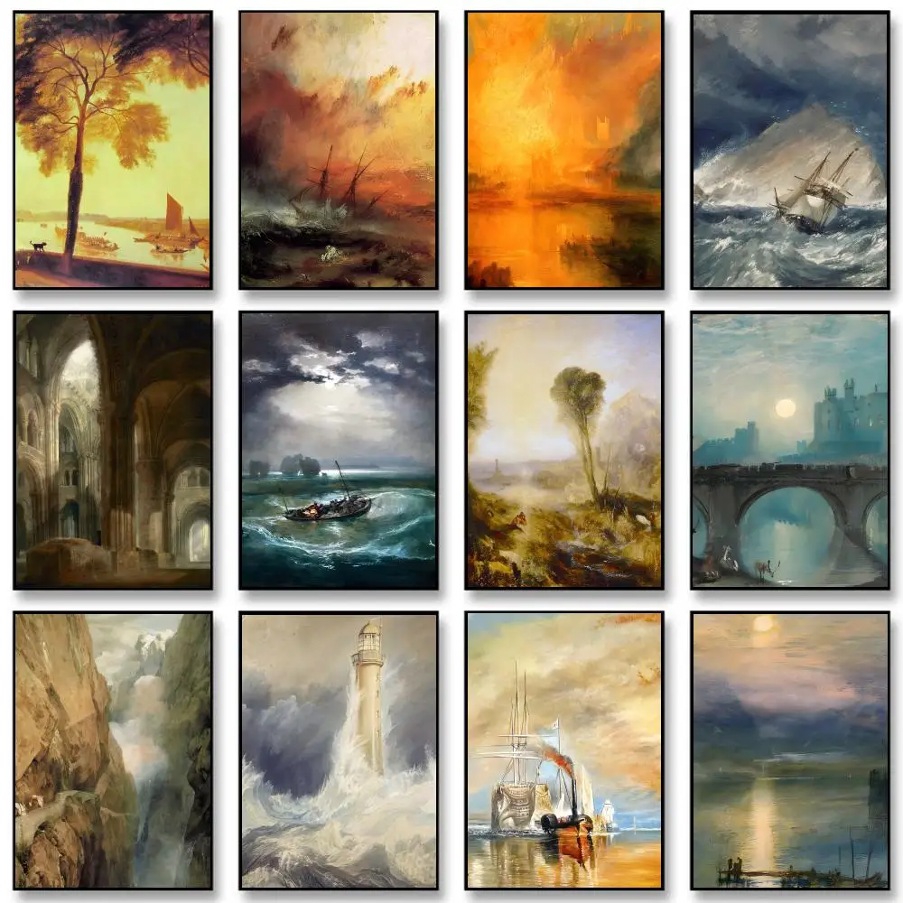 J.M.W. Turner misty Poster Self-adhesive Decal Living Room Bedroom Party Bar Decor Moisture-proof Fade-resistant