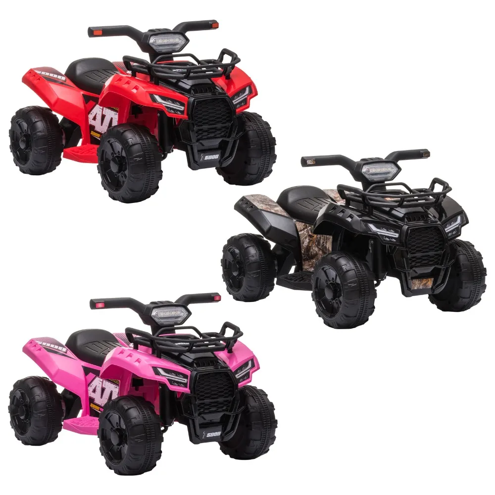 

Kids 6V Battery Powered Ride On Car Quad Four Wheeler ATV Toy w/ LED Headlights