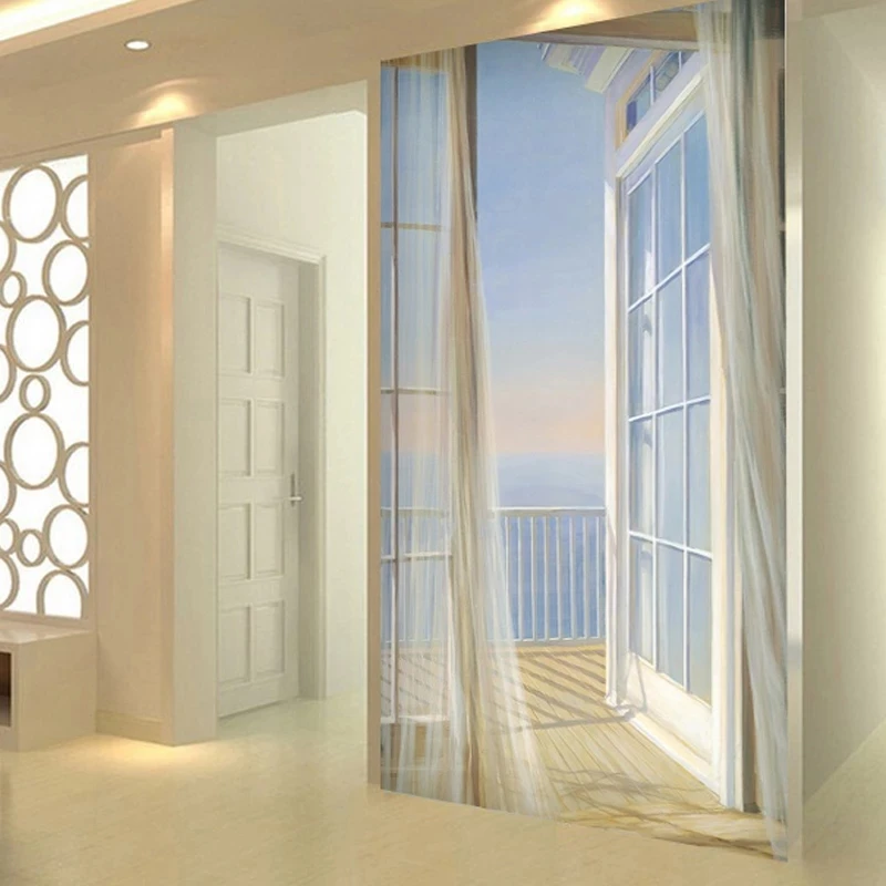 Custom Wallpaper 3D Expand Space Balcony Scenery Modern Creative Art Mural Entrance Corridor Background Wall bedroom restaurant