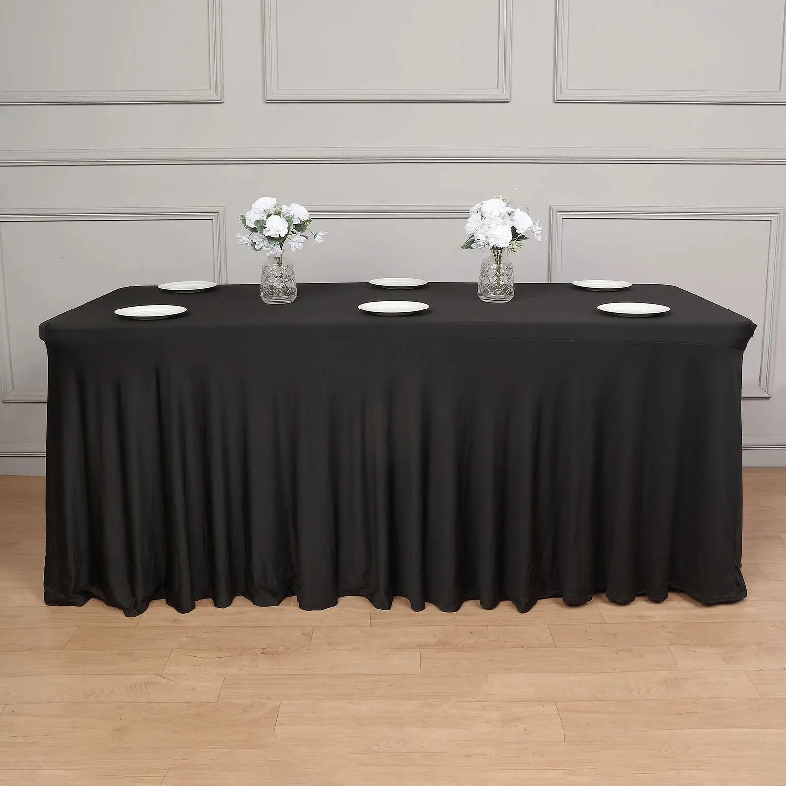 Rectangle Fitted Stretch Spandex Table Cover Tablecloth Lycra Long Bar Table Cloth For Hotel Event Party Decoration