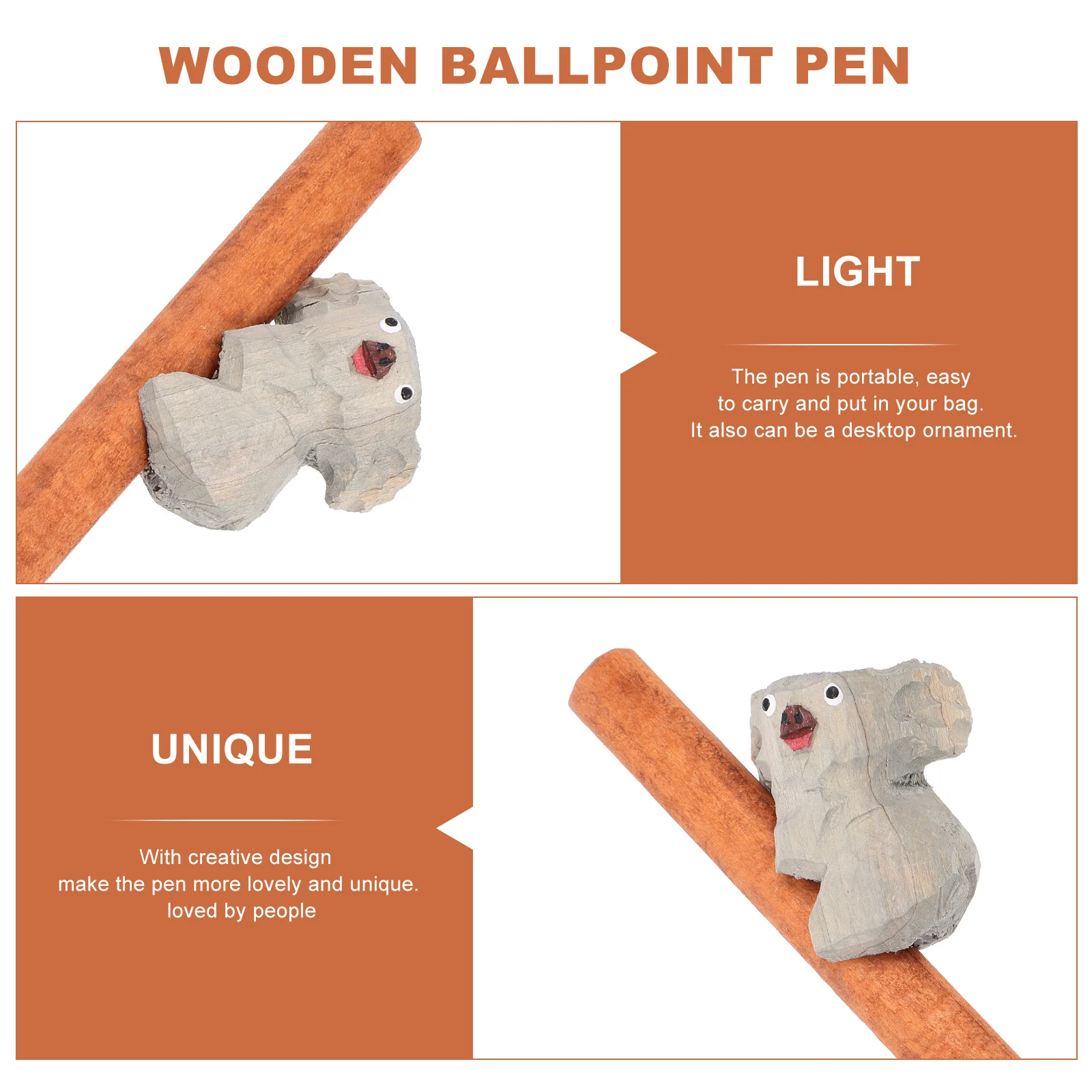 

Sloth Wood Carving Ballpoint Pen Compact Lightweight Cartoon Design Smooth Ink for Crafting Journals Diary Gifts for